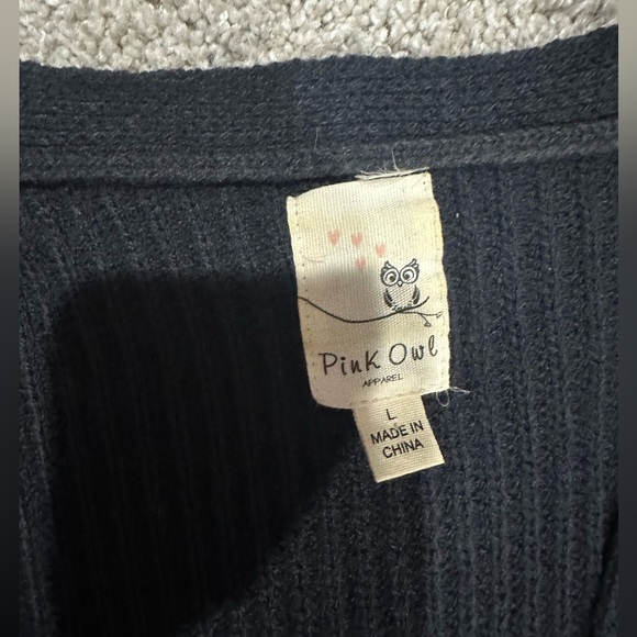 Navy blue ruffle sleeve sweater - Picture 2 of 3